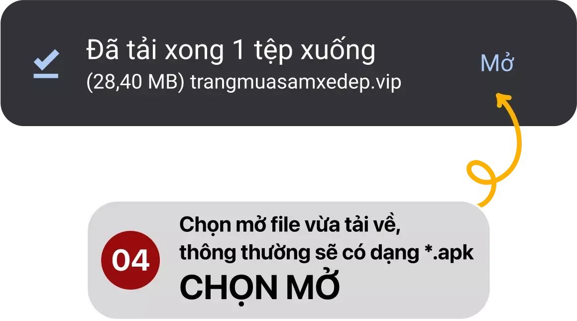 Trang chủ 29 Bước 4: Chọn mở file vừa tải về (dạng .apk), bấm “Mở”.